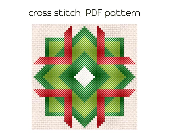 Preview of Snowflake ornament cross stitch pattern Easy cross stitch Small winter snowflake cross stitch PDF pattern Instant download by NARAxStitchPatterns