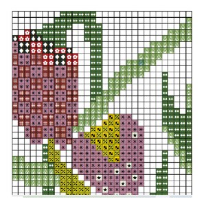 Kreuzstich-Set Blumenstrauß, 41x32 Cm – Inklusive Aida-Stoff, Baumwollfäden & Nadel