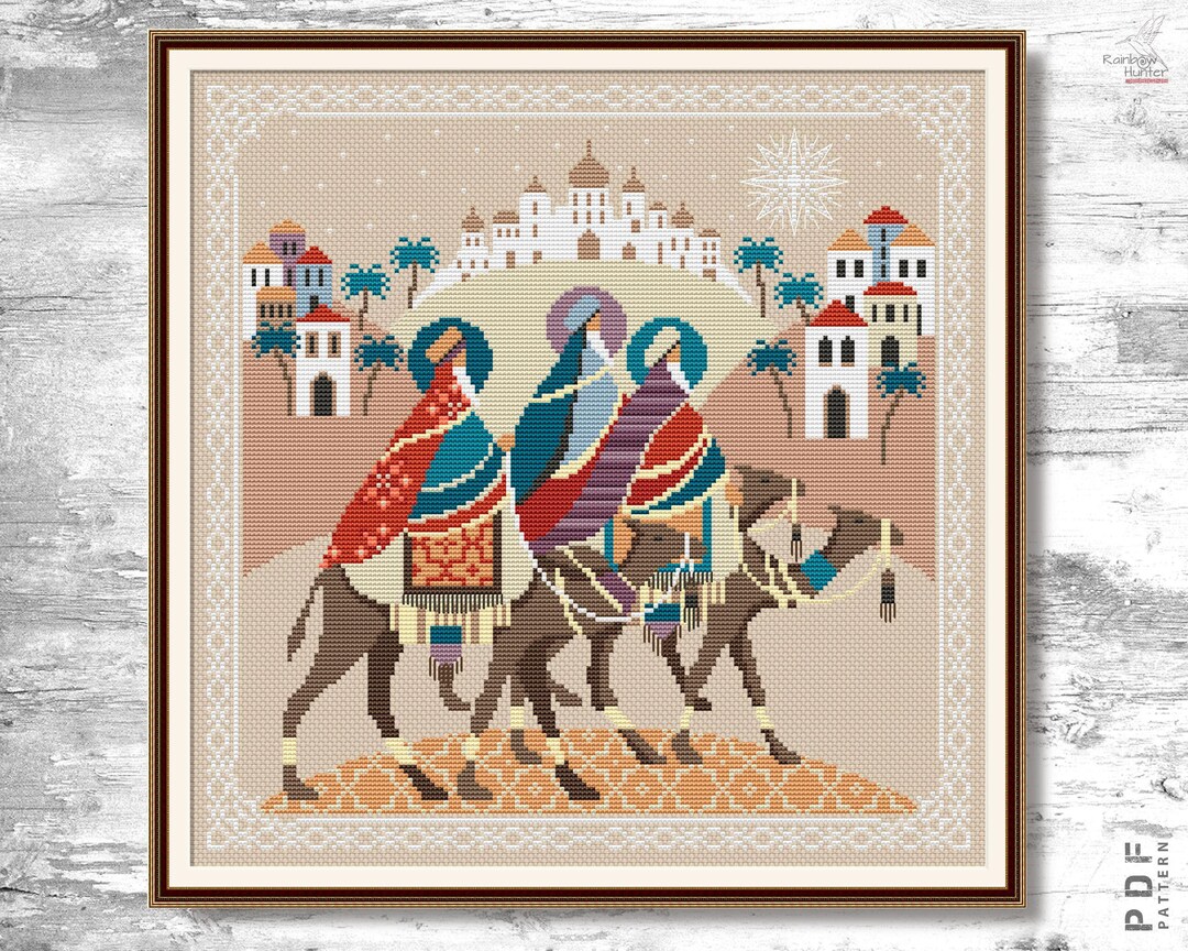 Nativity Scene Cross Stitch Pattern PDF Adoration of the Magi Christmas