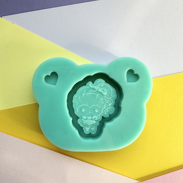 Colorful Girl Grippie Shaker Silicone Mold