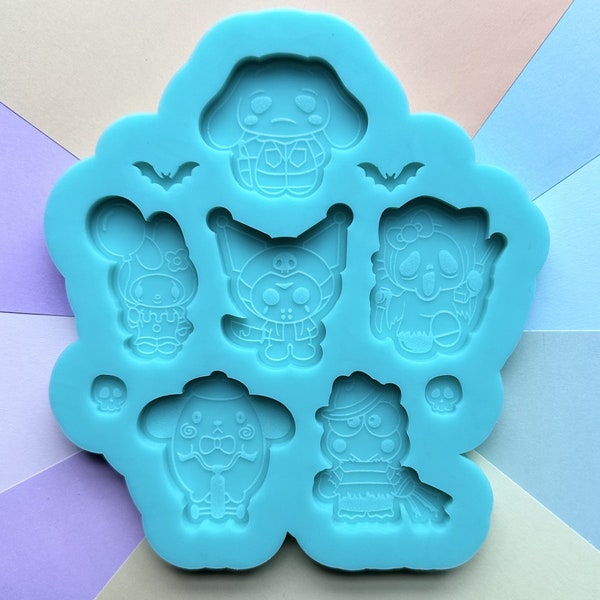 Cute Friends meet Horror Flats Palette Silicone Mold