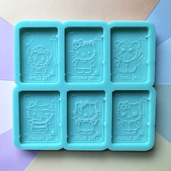 Cute Cat Horror Tarot Flat Silicone Mold