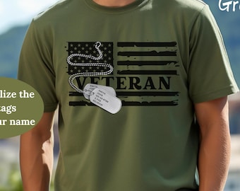 Veteran Tshirt Unisex Cotton Tshirt Personalized Tshirt Military Gifts Military Shirt Patriotic Clothing Custom Tshirt Army Veteran Gift