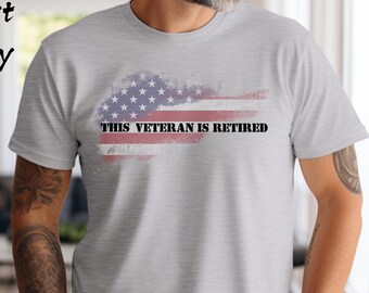 退役軍人退職記念コットンTシャツ 退役軍人クルーネック半袖シャツ 愛国心あふれる退役軍人向けアパレル