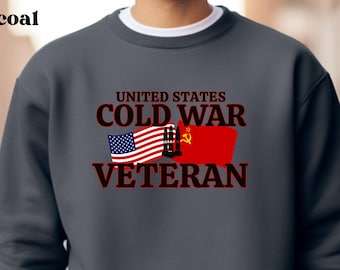 Cold War Veteran Sweatshirt, Military Tribute, Personalized Gift for Dad