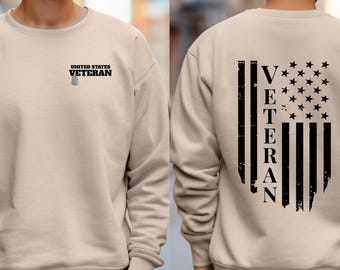 Patriotisk veteran-tröja, amerikansk flagga-tryck