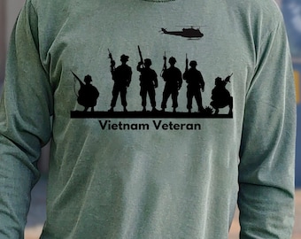 Vietnam Veteran Long Sleeve T-Shirt Custom Military Tshirt Grandpa Gift Vietnam Vet Personalized Vietnam Veteran Gift