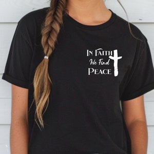 Faith Based Shirt - Unisex Heavy Cotton Tee - Find Peace in Faith, Trust In The Lord, Faith Based Shirt, Christian Streetwear