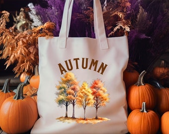 Herbst Canvas Tote Bag, Bauernmarkt Tragetasche, Tote Bag für den Herbst, Tote Bag für Oma, Tote Bag für Shopping,