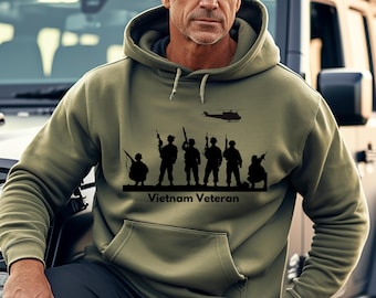 Vietnam War Veteran Hooded Sweatshirt Custom Hoodie Grandpa Gift Personalized Hoodie Vietnam War Shirt Military Gifts Grandpa Gift Idea