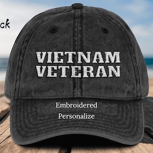 Vietnam Veteran Embroidered Hat: Personalized Military Gift