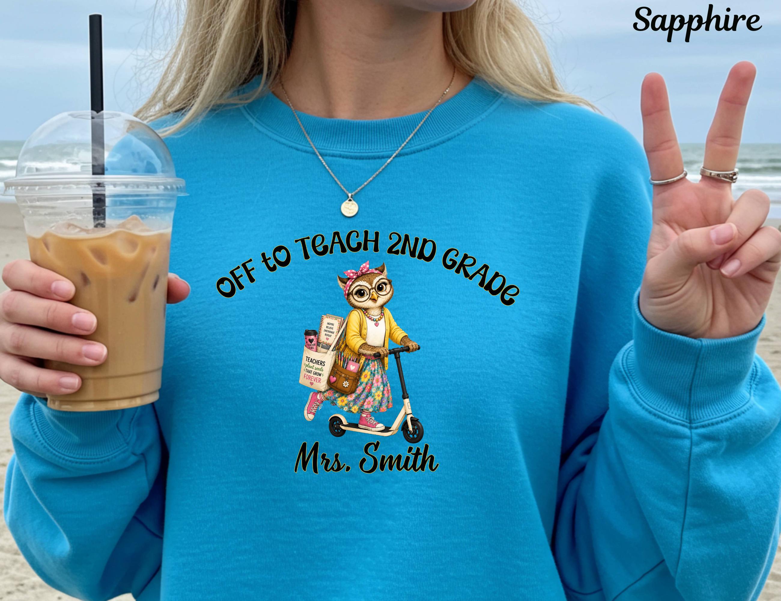 Personalized 2nd Grade Teacher Shirt, Custom Owl Teacher Shirt, Back to School Teacher Shirt, First