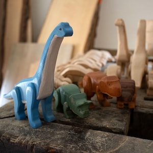 Handcrafted Wooden Dinosaur Toys for Children | Eco-Friendly, Safe, and Durable | Gift for Kids | Waldorf Toy | Wooden Dinosaur Toy