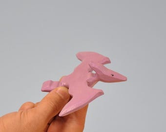 Handcrafted Wooden Pterodactyl Toy: Eco-Friendly Beech Wood Dinosaur