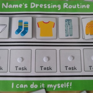 Personalised Dressing Routine Chart - Montessori Self Care