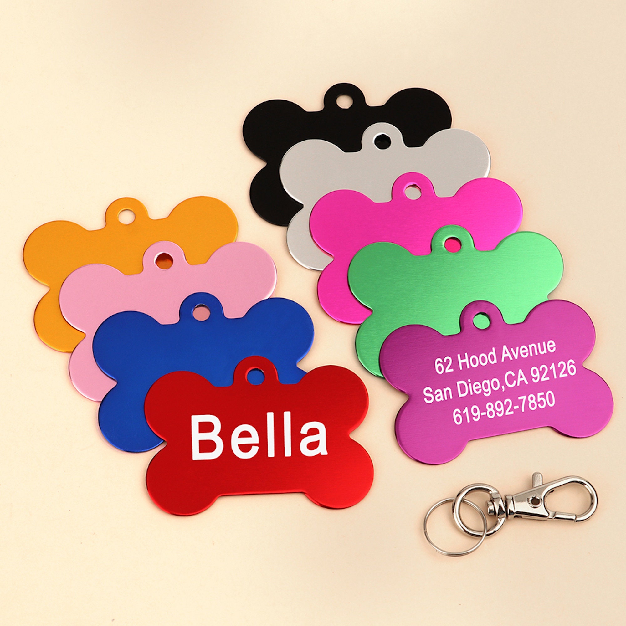 Custom Engraved Pet ID Tag – Personalized Dog Or Cat Tag, Aluminum, Easy To Read