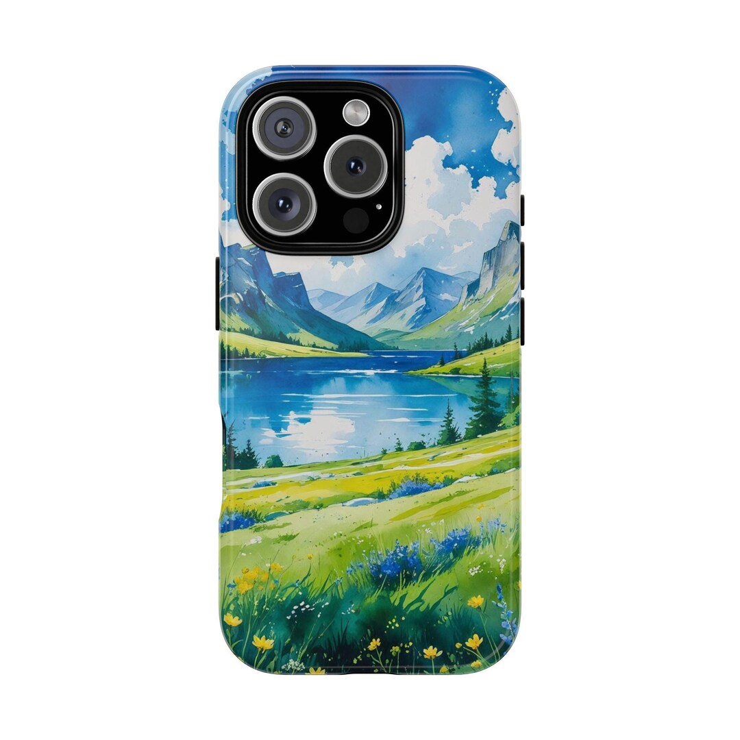 Watercolor Mountain Landscape Phone Case: Nature Lover Gift - Etsy