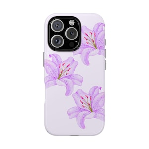 Lily Phone Case, Lilies iPhone 16 15 14 13 Pro Max Plus, Floral Phone Cover, Lily Flower Phone Case, Summer Vibes Samsung Galaxy S25 S24 S23