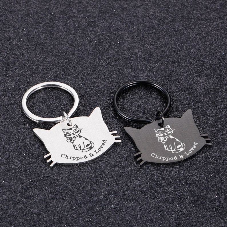 Custom Cat ID Tag Personalized Pet Name Tag Customized Engraved Kitten ID Tag Small Cute Cat Tag image 10