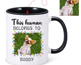 Personalized Dog Mug with Name and Photo Custom Pet Portrait Mug Customized Photo Cup Dog Cat Lovers Pet Owner Custom Pet Photo Mug