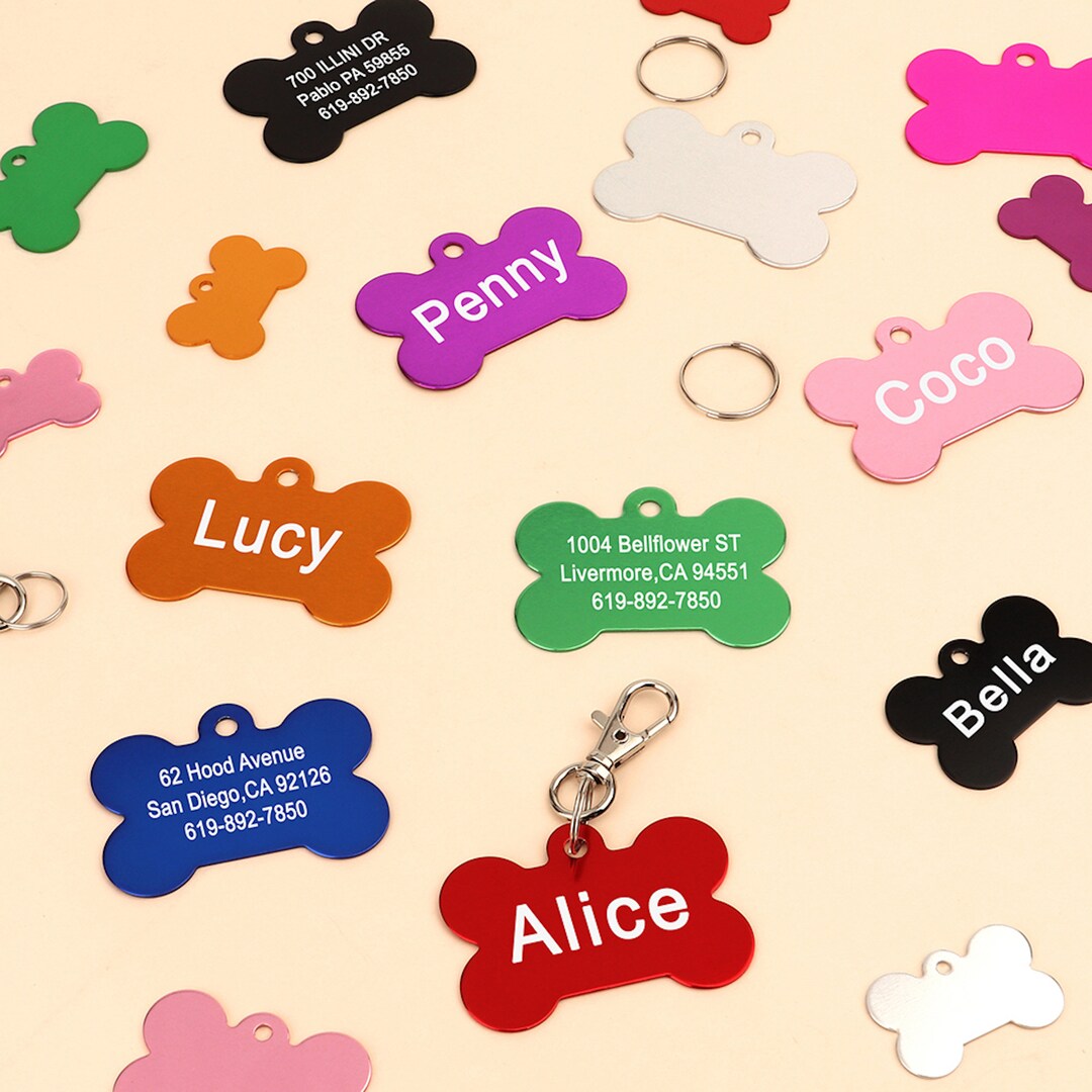 Personalized Pet ID Tag Custom Dog and Cats Tag Dog Name Tag Engraved
