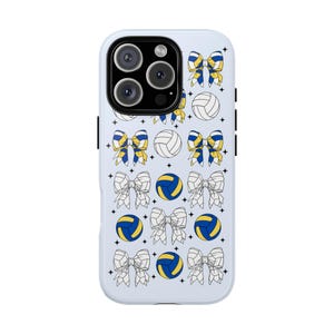 Volleyball iPhone Case, Volleyball Player Phone Case, Sports Phone Cover, Volleyball Coquette Bow iPhone 16 15 14 13 12 11 Pro Max Plus