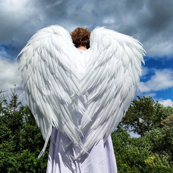 Medium weiß Himmel Engel Flügel Weihnachten/Cosplay Kostüm/Schwangerschaft Foto Requisiten/Lucifer Erwachsene Halloween outfit
