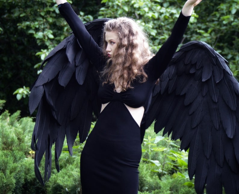 Large Black Movable Wings for Halloween Cosplay Costume/raven Etsy