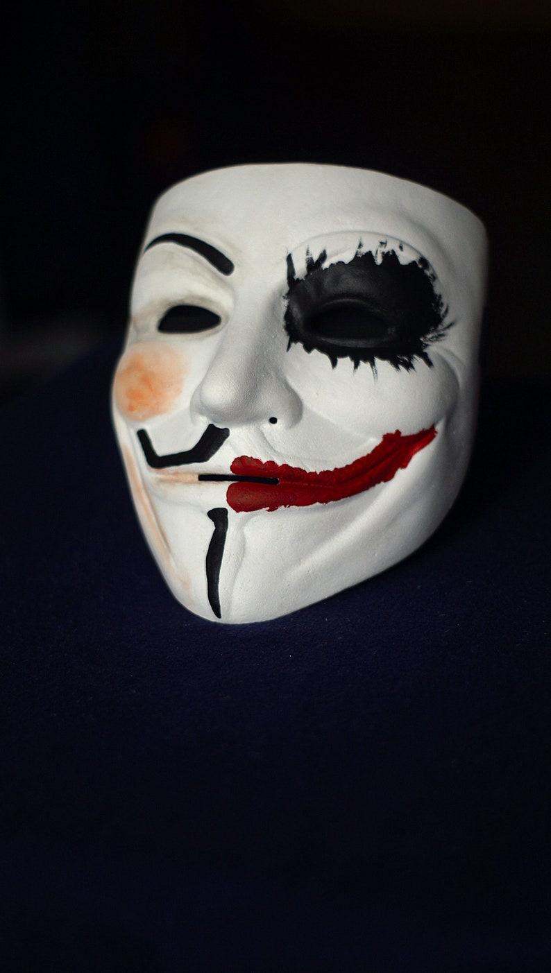 Guy Fawkes Half Joker Mask V for Vendetta Anonymous Joker Mask - Etsy