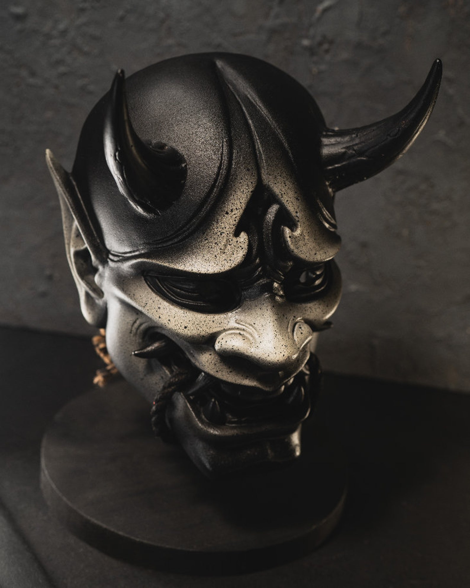 Black Noise Hannya Mask Oniclay Etsy