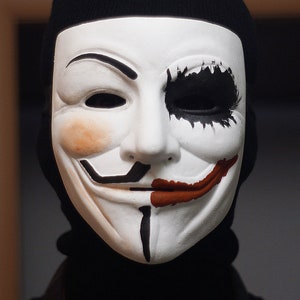 Guy Fawkes Half Joker Mask V for Vendetta Anonymous Joker Mask - Etsy