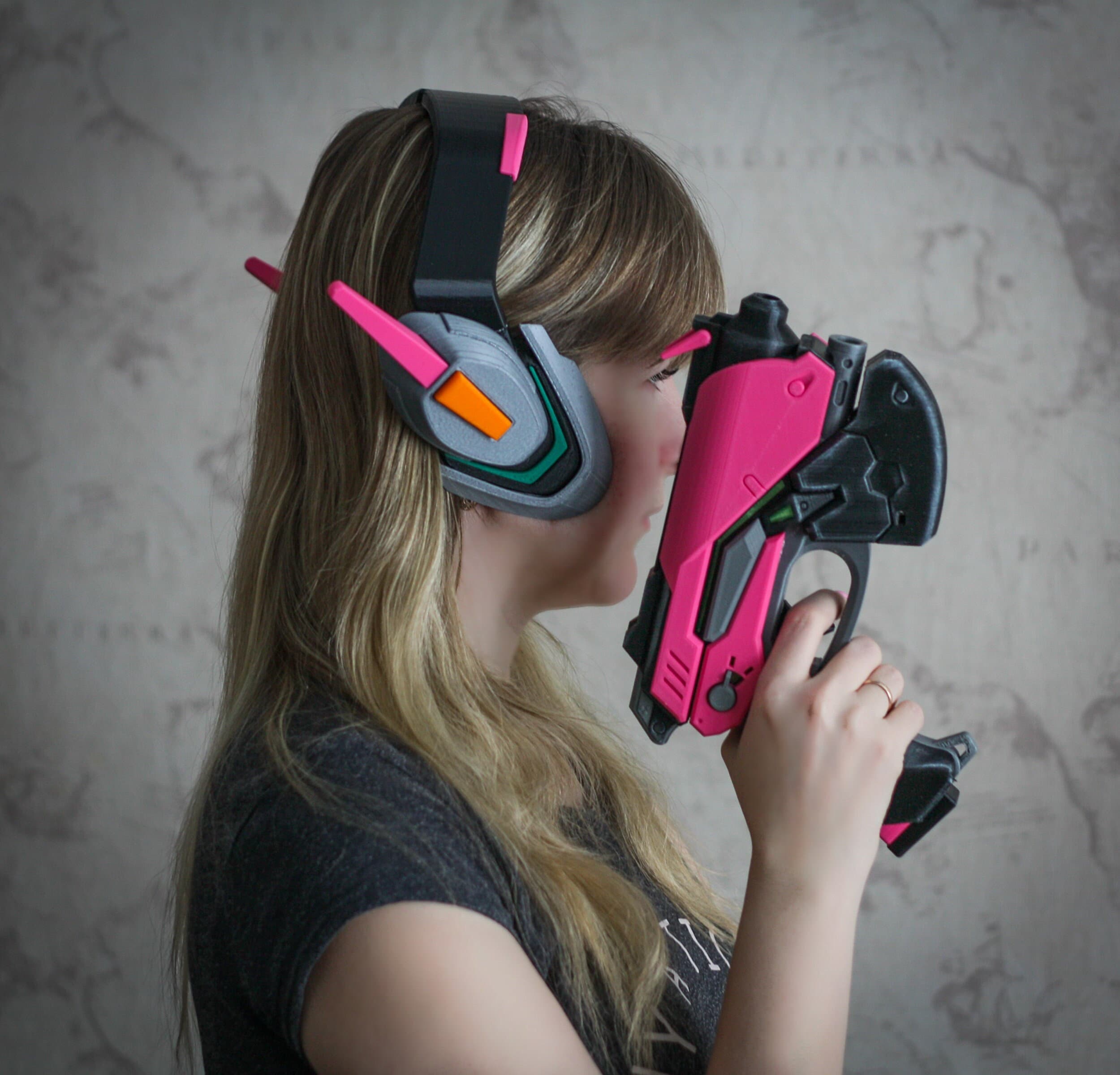 Dva Cosplay Headset and Gun Diva Cosplay Weapon Prop Etsy