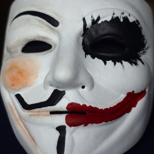 Guy Fawkes Half Joker Mask V for Vendetta Anonymous Joker Mask - Etsy