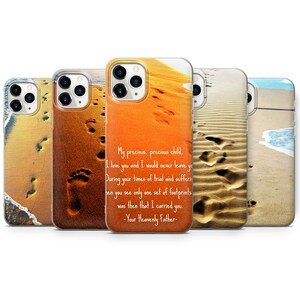 Footprints in sand Phone cover fits iPhone 13, 13 Pro, 13 Pro Max, 13 Mini, Samsung S22, S22+, S22 Ultra, S21+, S21 Ultra, S21 ,Huawei,