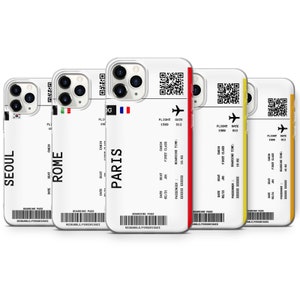 Étui pour téléphone avec carte d'embarquement et billet d'avion. Pour iPhone 15, 14, SE 7 8 X XR 11 12 13 Pro Max. Pour Samsung S8 S9 S10 S20 S21 S22 +