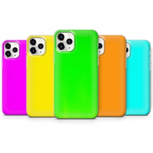 Neon colour Phone Case Solid Cover fit for iPhone 14 ,13 Pro, 12, 11, XR, XS, 8+, 7 & Samsung S10, S22, S21, A51 Huawei P40, P30 Lite