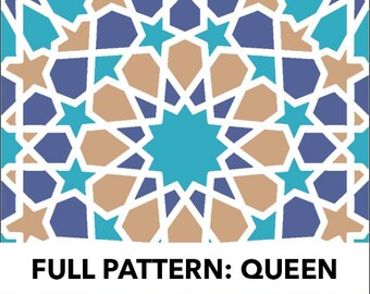 Islamic Geometry I Quilt Pattern (Intermediate-Advanced): Queen Size