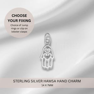 Hamsa Hand Charm Anhänger, Halskette Charm, Armband Charm, Sterling Silber Charm, Clip auf Charm, Schutz Charm, spirituell