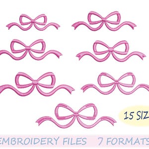 Simple bow embroidery design, Bow, Simple bow, Vintage bow, Bow embroidery design, Vintage bow, Sketch bow, Ribbon Bow Applique