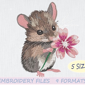 Mouse Machine Embroidery design Digital File, 5 sizes, Instant Download