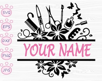 Flower Nail tech Monogram Svg
