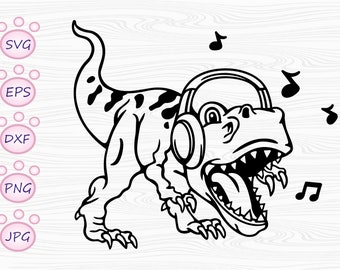 Musical Dinosaur SVG