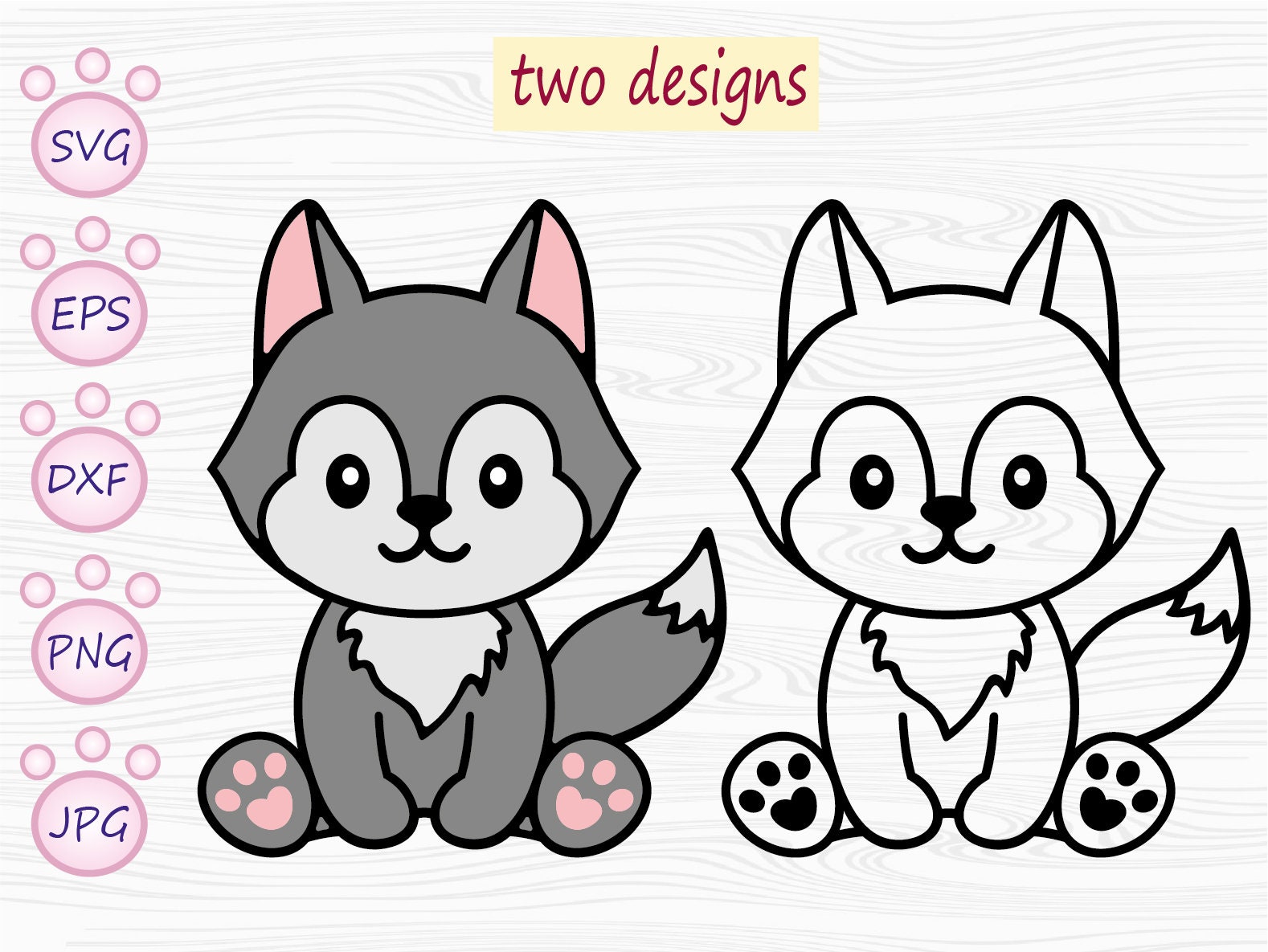 Baby Wolf Drawings - Etsy Baby Wolf Drawings - Etsy