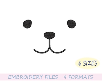 クマの顔の機械刺繍デザイン - すぐにダウンロード - Etsy 日本