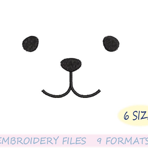 Teddy Bear Face - Machine Embroidery Design, Embroidery Designs, Machine Embroidery, Embroidery Patterns, Instant Download, 6 sizes