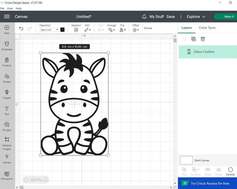 May include: Black and white line art illustration of a cartoon zebra sitting down. The zebra has a large head with big eyes and a small mouth. The zebra is wearing a striped shirt and has a tail.