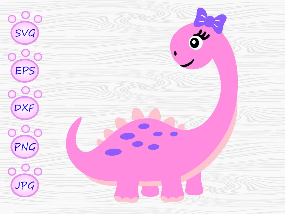 Girl Dinosaur SVG - Etsy