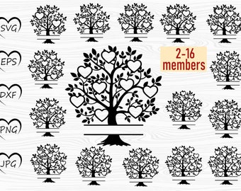 Family Tree SVG (merged leaves and branches)
