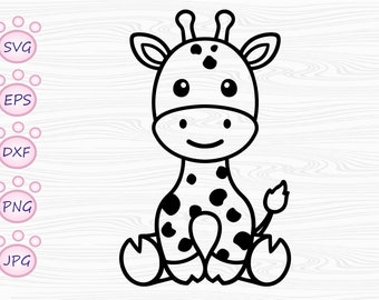 Cute Giraffe SVG, Giraffe outline svg