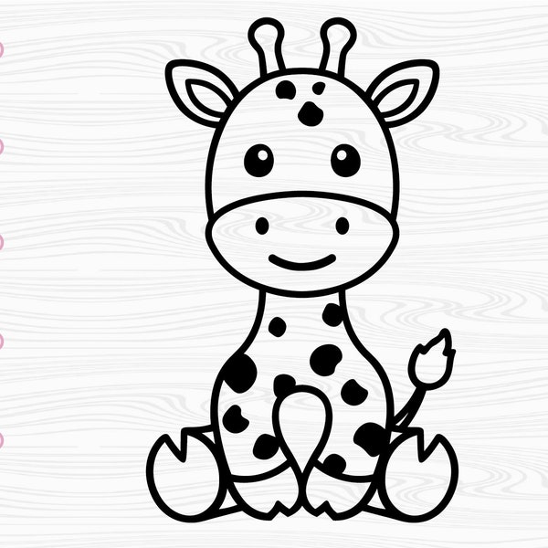 Cute Giraffe SVG, Giraffe outline svg